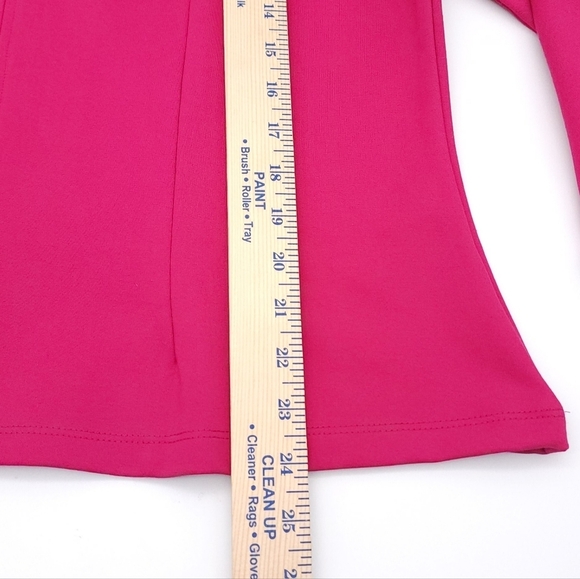 NWT Chloe Kristyn Veronica Ponte Top Plus Size 2X Fuchsia Long Sleeve V Neck - Picture 6 of 8